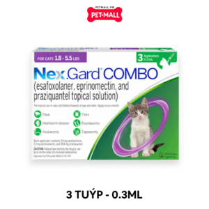 1 Hộp 0.3ML -Nhỏ gáy Nexgard Combo for Cats <2.5kg - Ngăn ngừa ve, bọ chét, giun, sán và kí sinh trùng Petmall